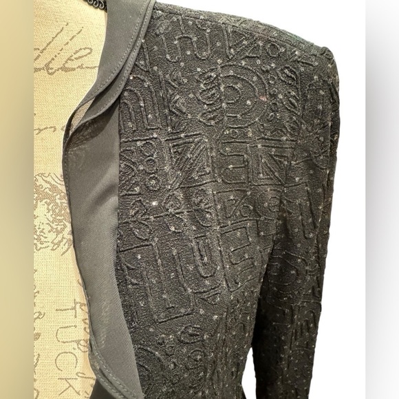 Alex Evenings Vintage Blazer Black Sparkle Womens Size Large - Picture 6 of 11